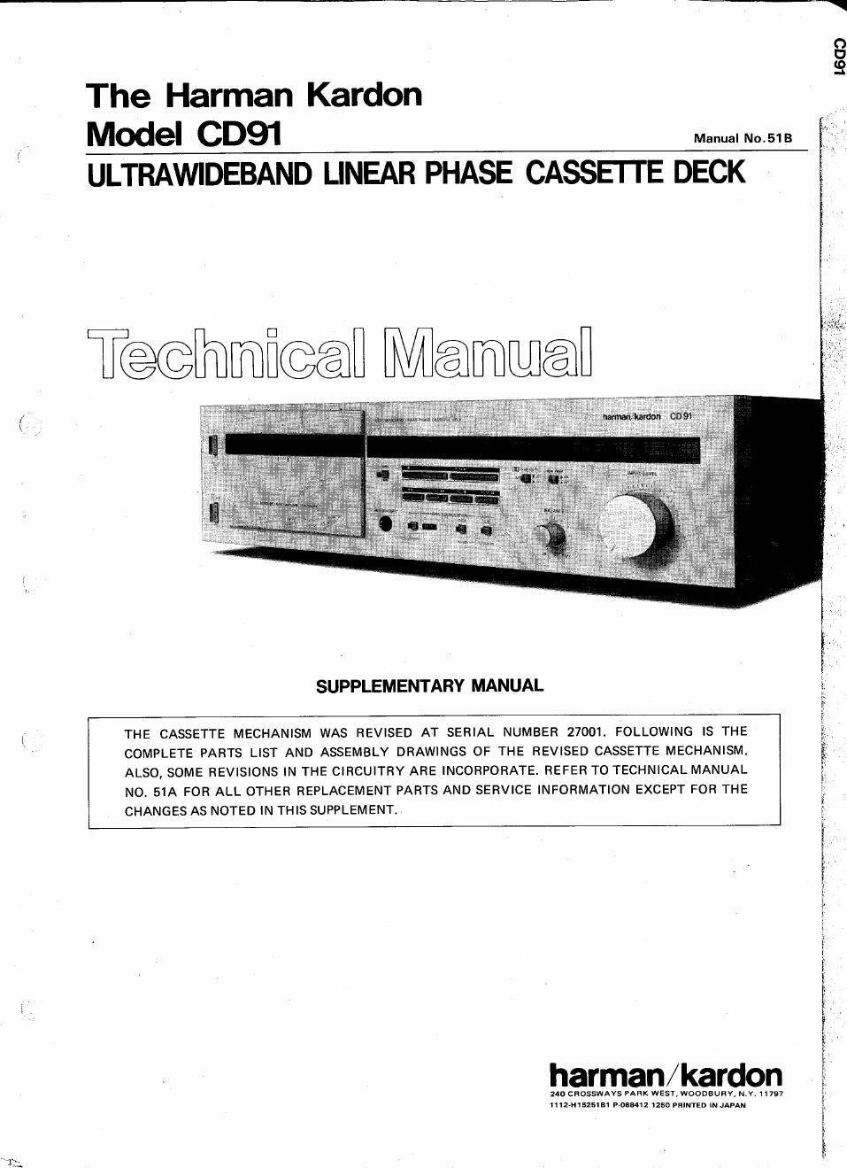 harman kardon cd 91 service manual