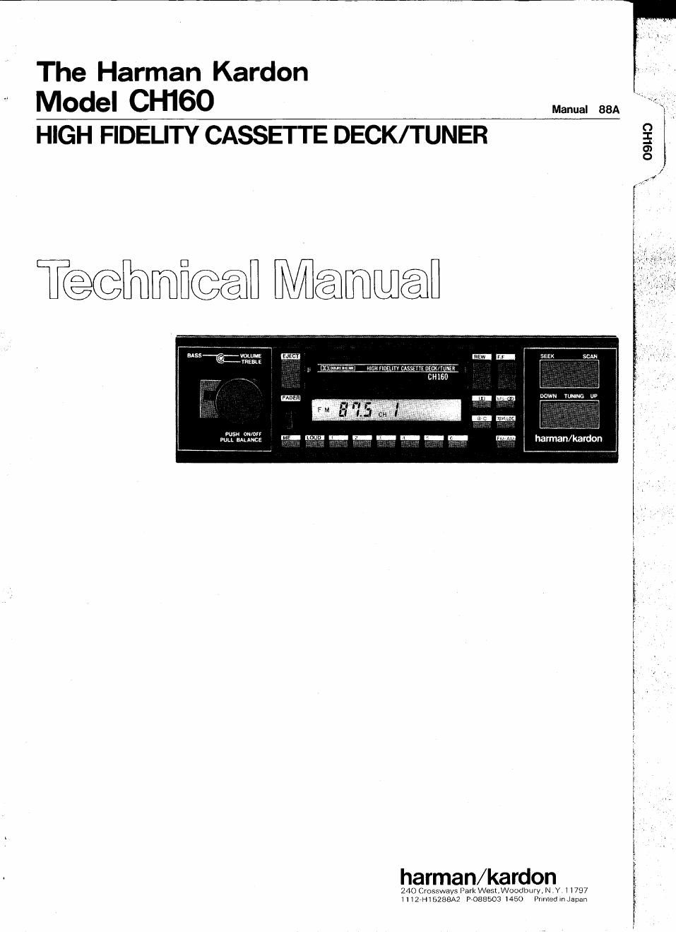 harman kardon ch 160 service manual