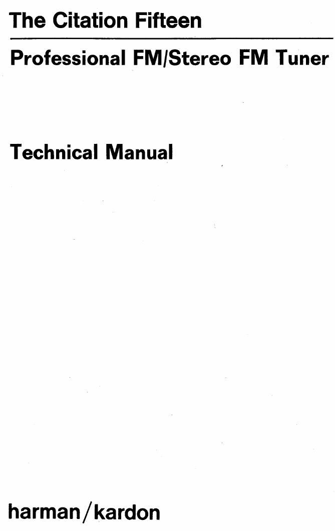 harman kardon citation 15 service manual