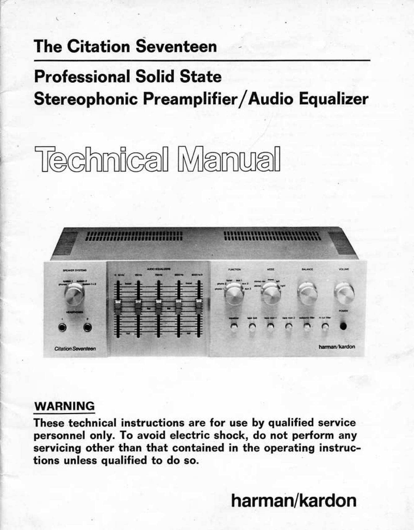 harman kardon citation 17 service manual 2