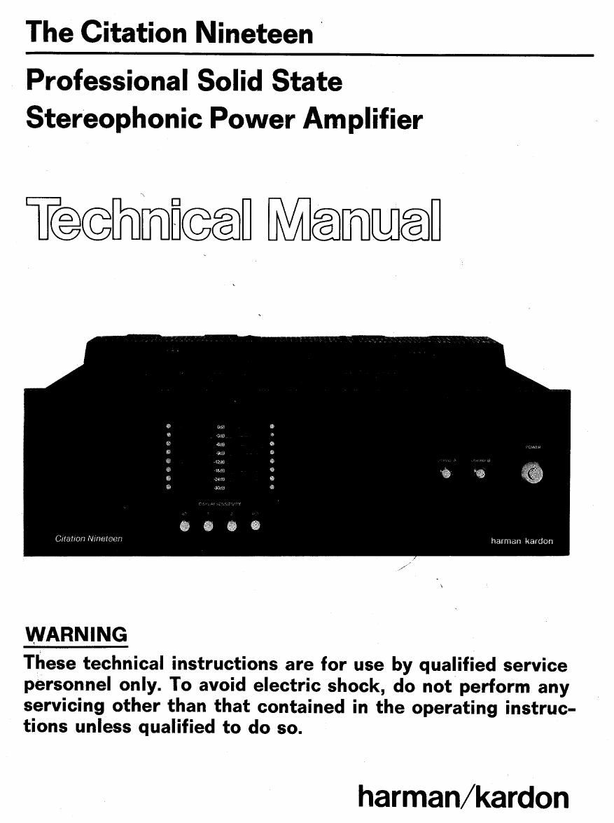 harman kardon citation 19 service manual