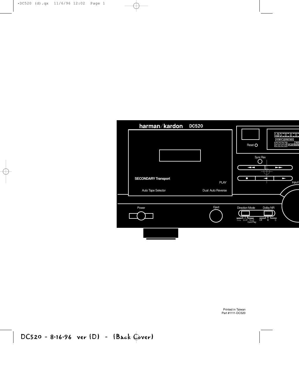 harman kardon dc 520 owners manual