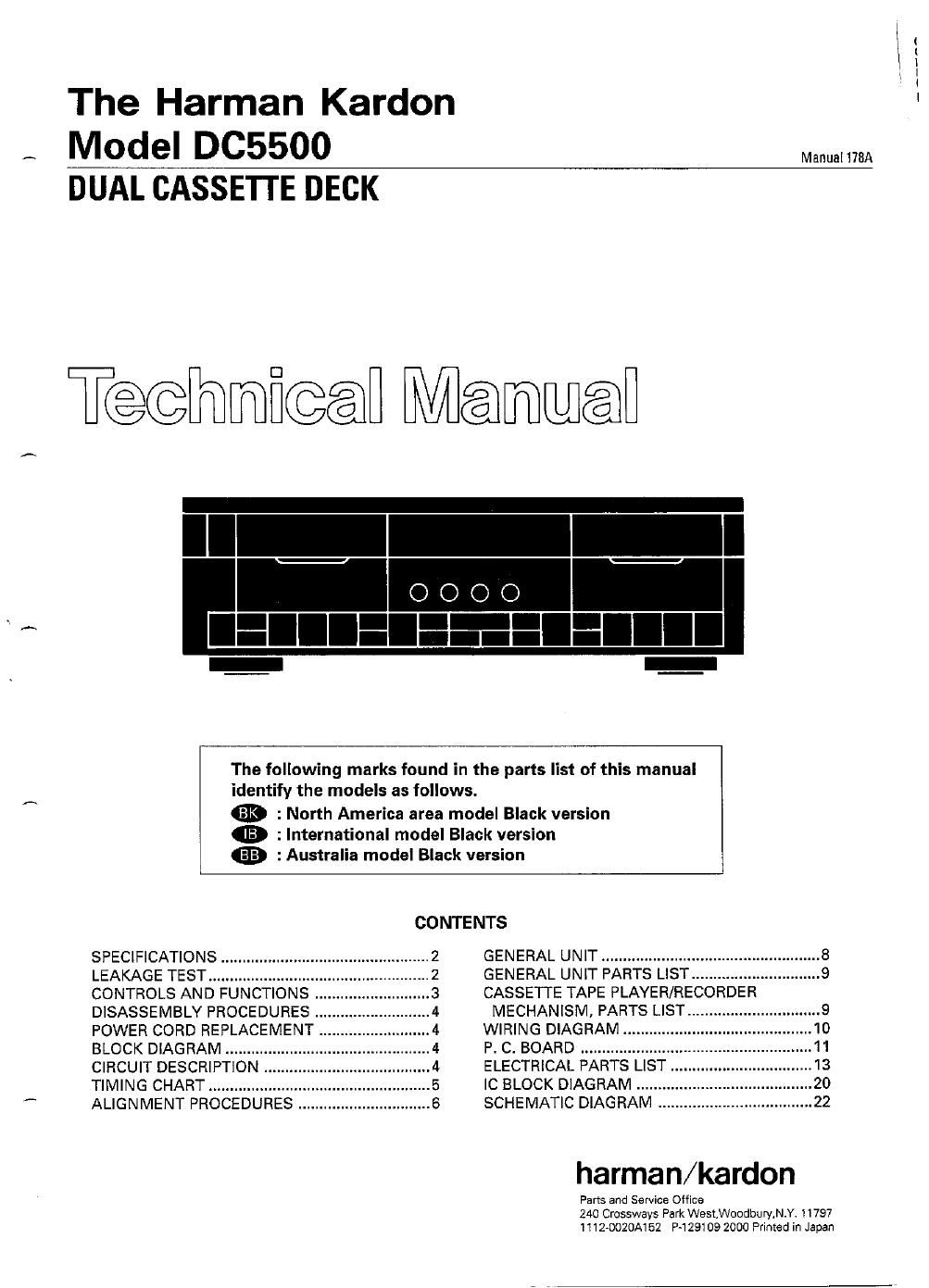 harman kardon dc 5500 service manual