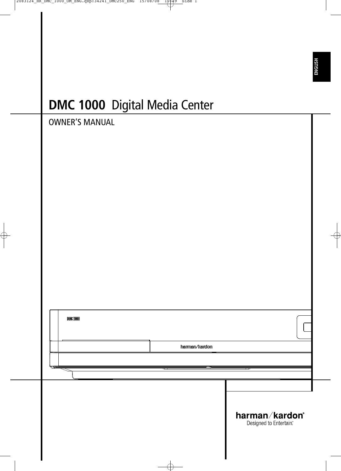 harman kardon dmc 1000 owners manual