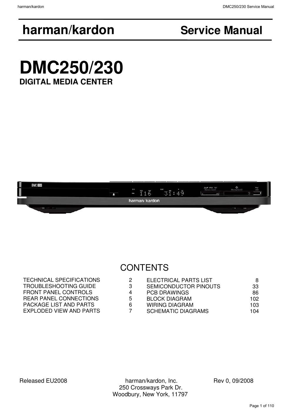 harman kardon dmc 230 service manual