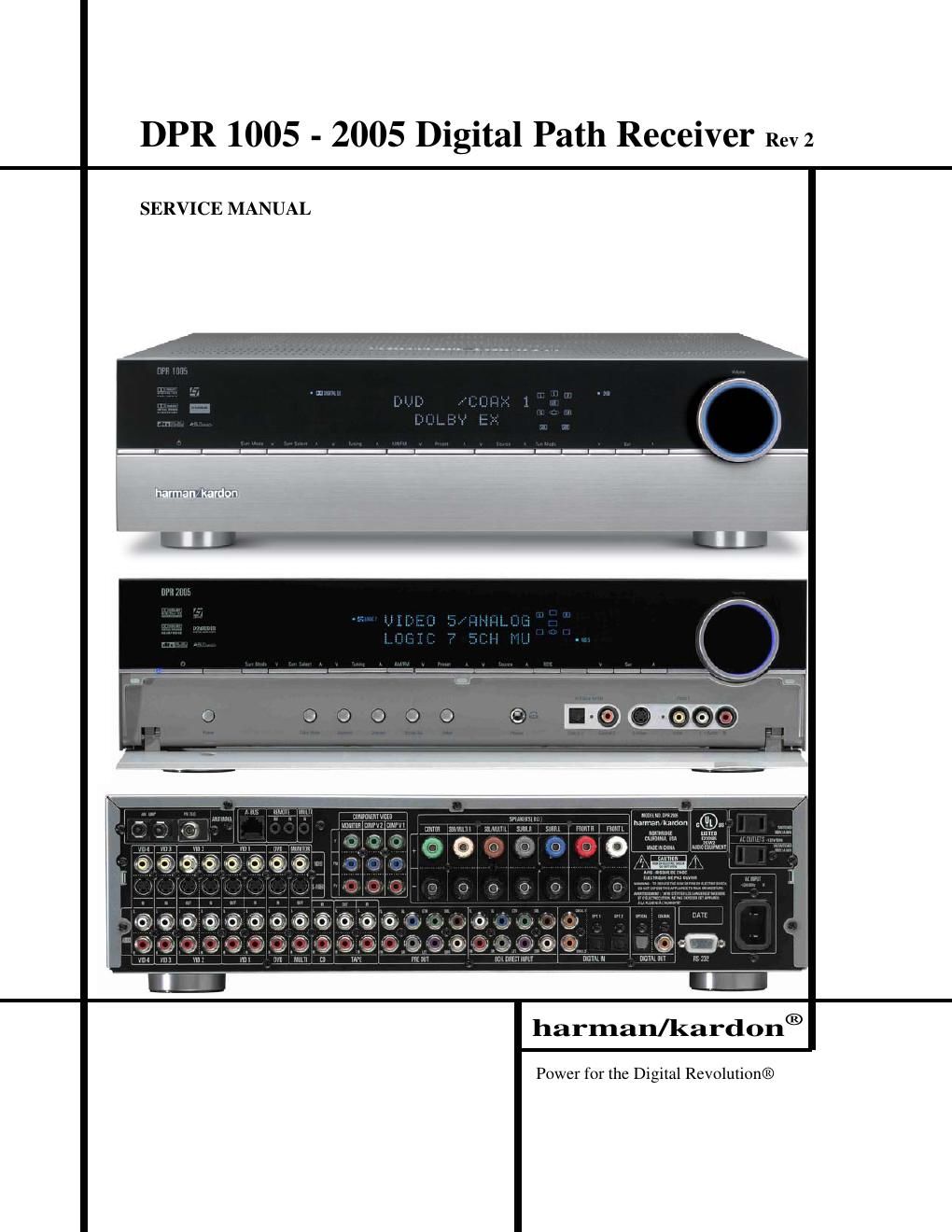 harman kardon dpr 1005 2005 230 service manual
