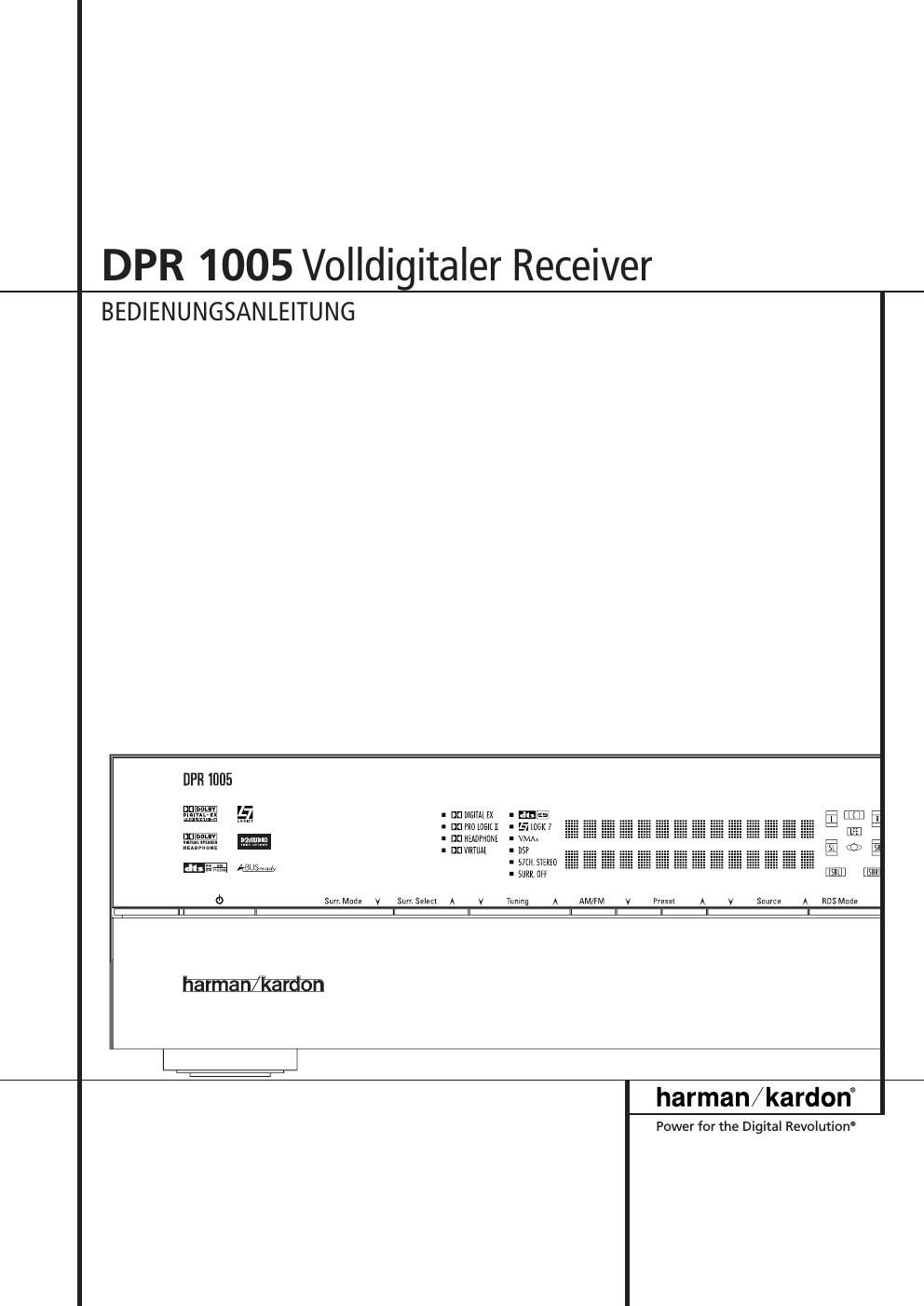 harman kardon dpr 1005 owners manual