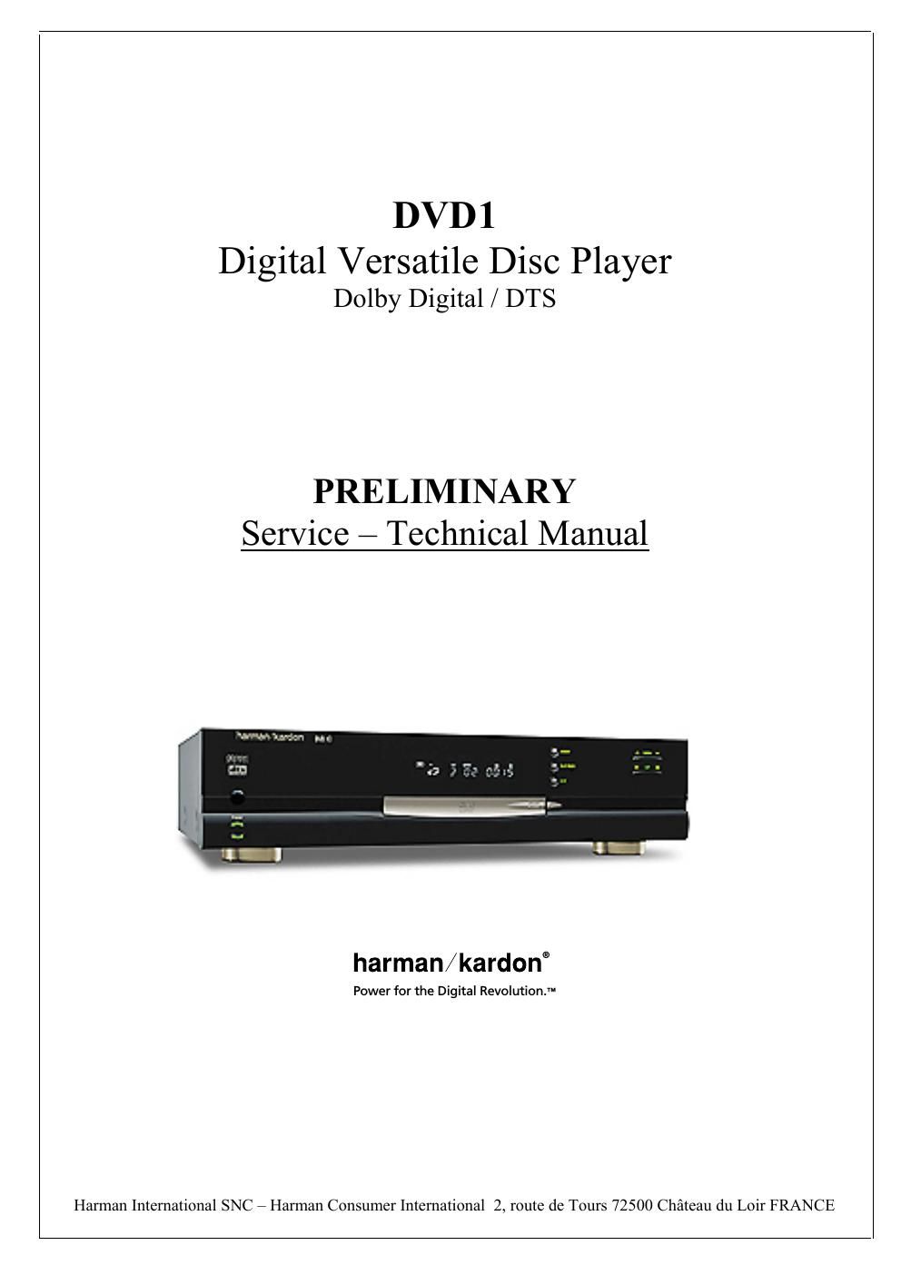 harman kardon dvd 1 service manual