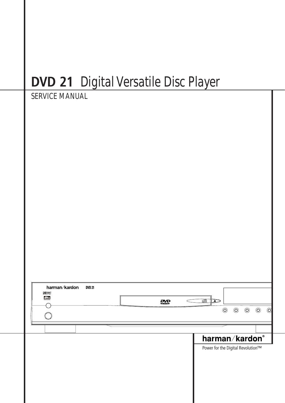 harman kardon dvd 21 service manual