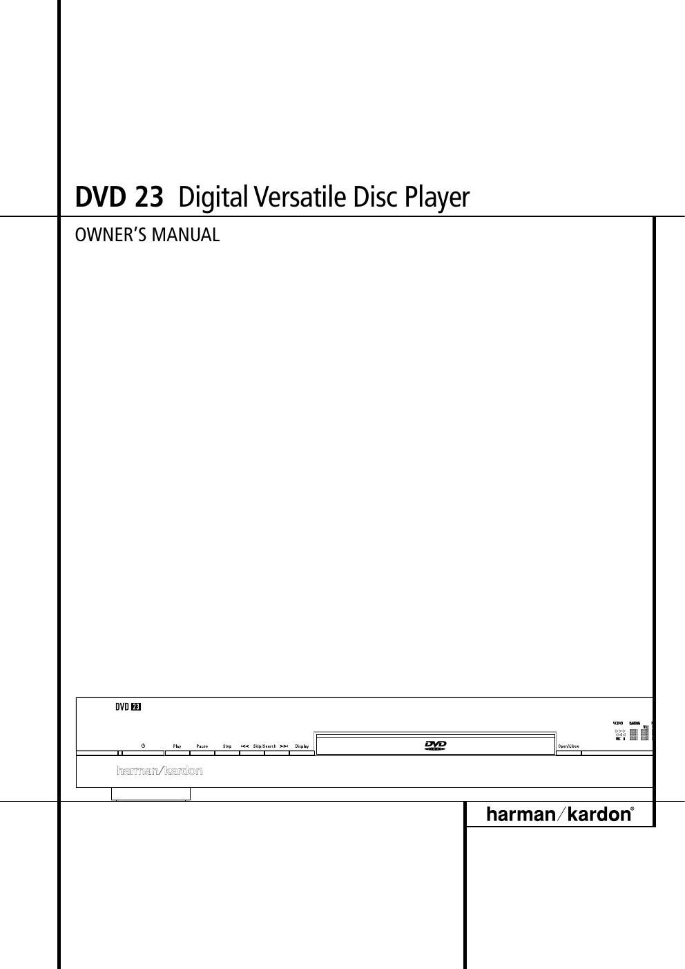 harman kardon dvd 23 owners manual