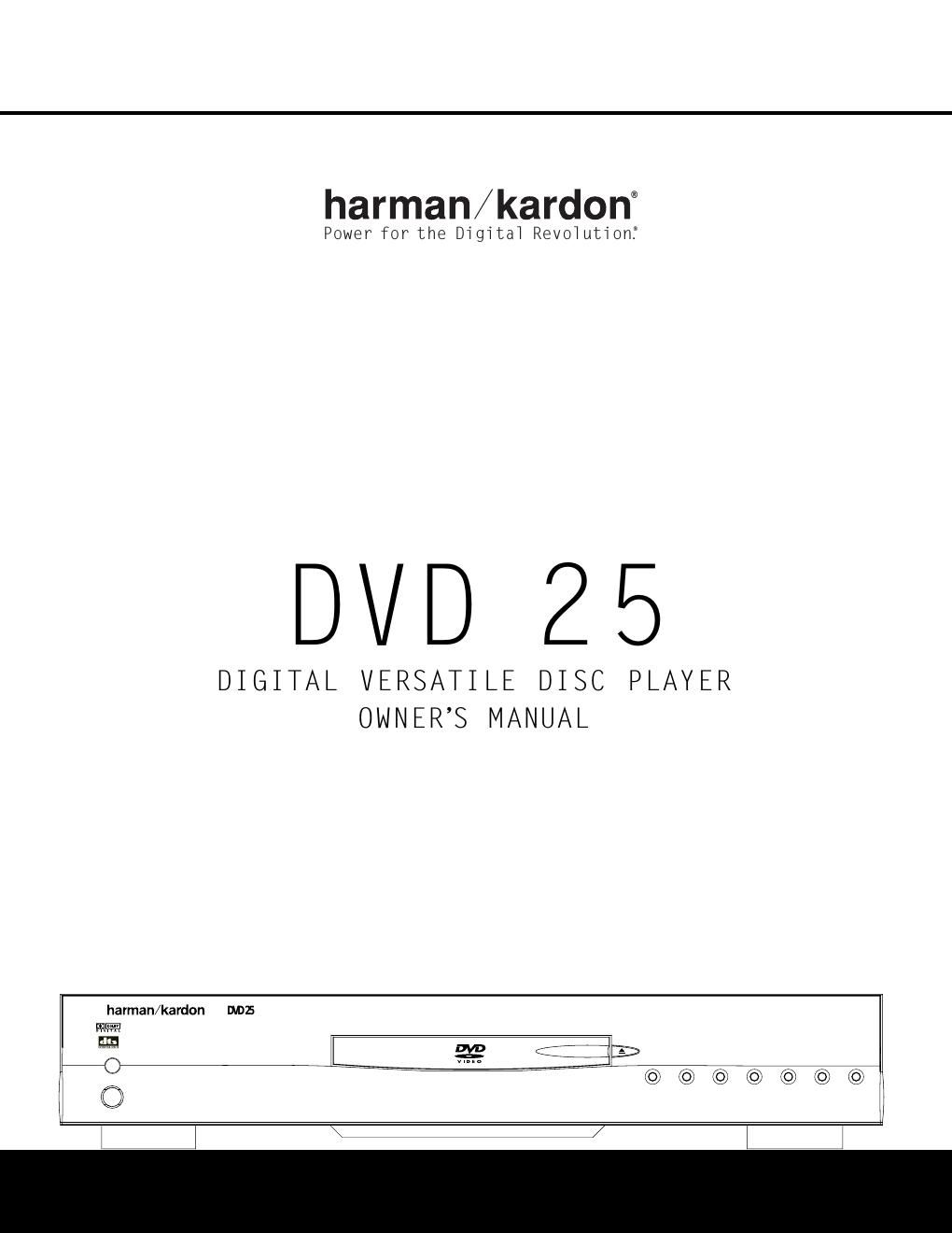 harman kardon dvd 25 owners manual
