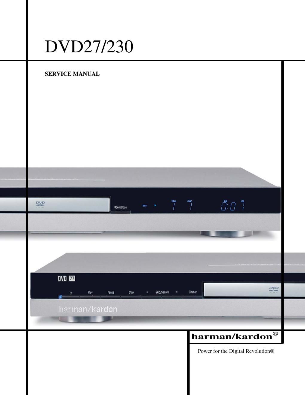 harman kardon dvd 27 service manual