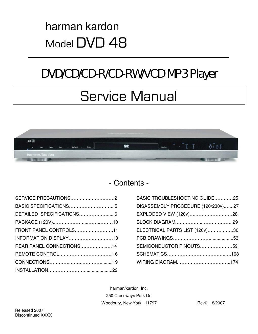 harman kardon dvd 48 service manual
