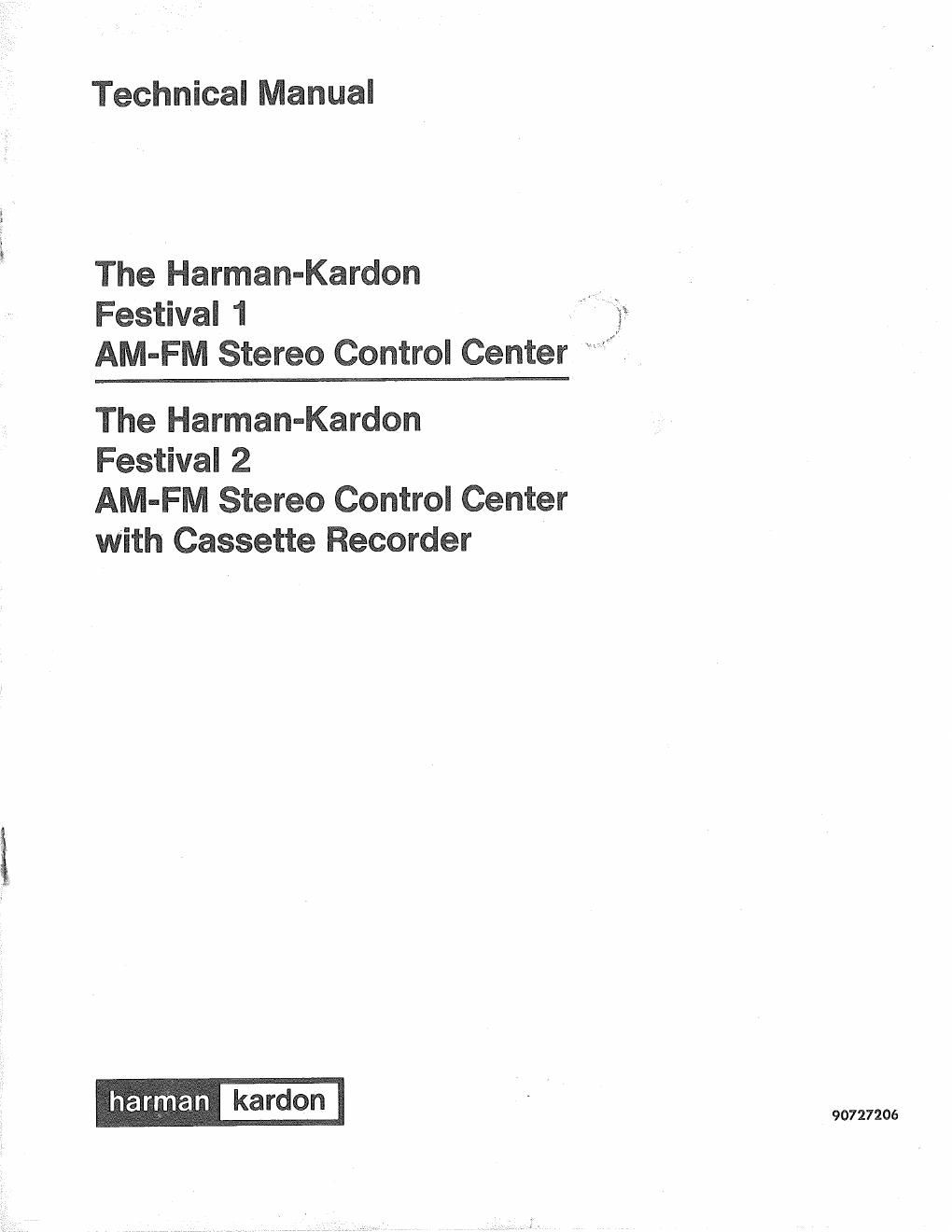 harman kardon festival 1 festival 2 service manual