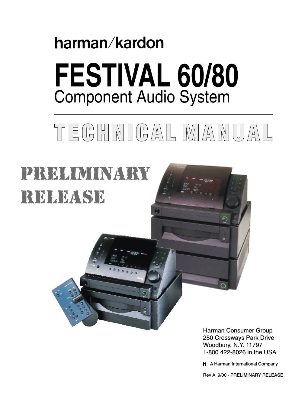 harman kardon festival 60 80 service manual