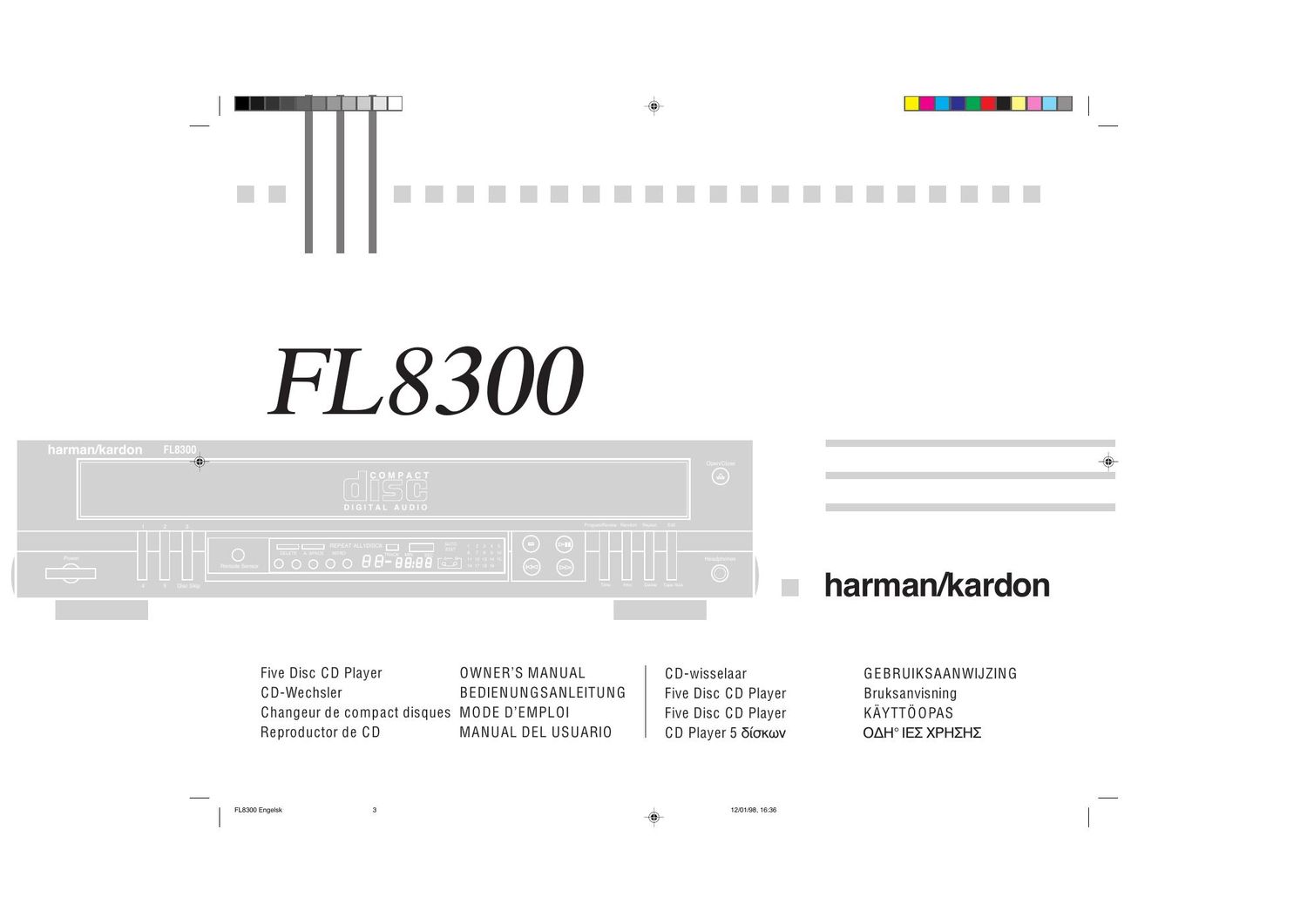 harman kardon fl 8300 owners manual