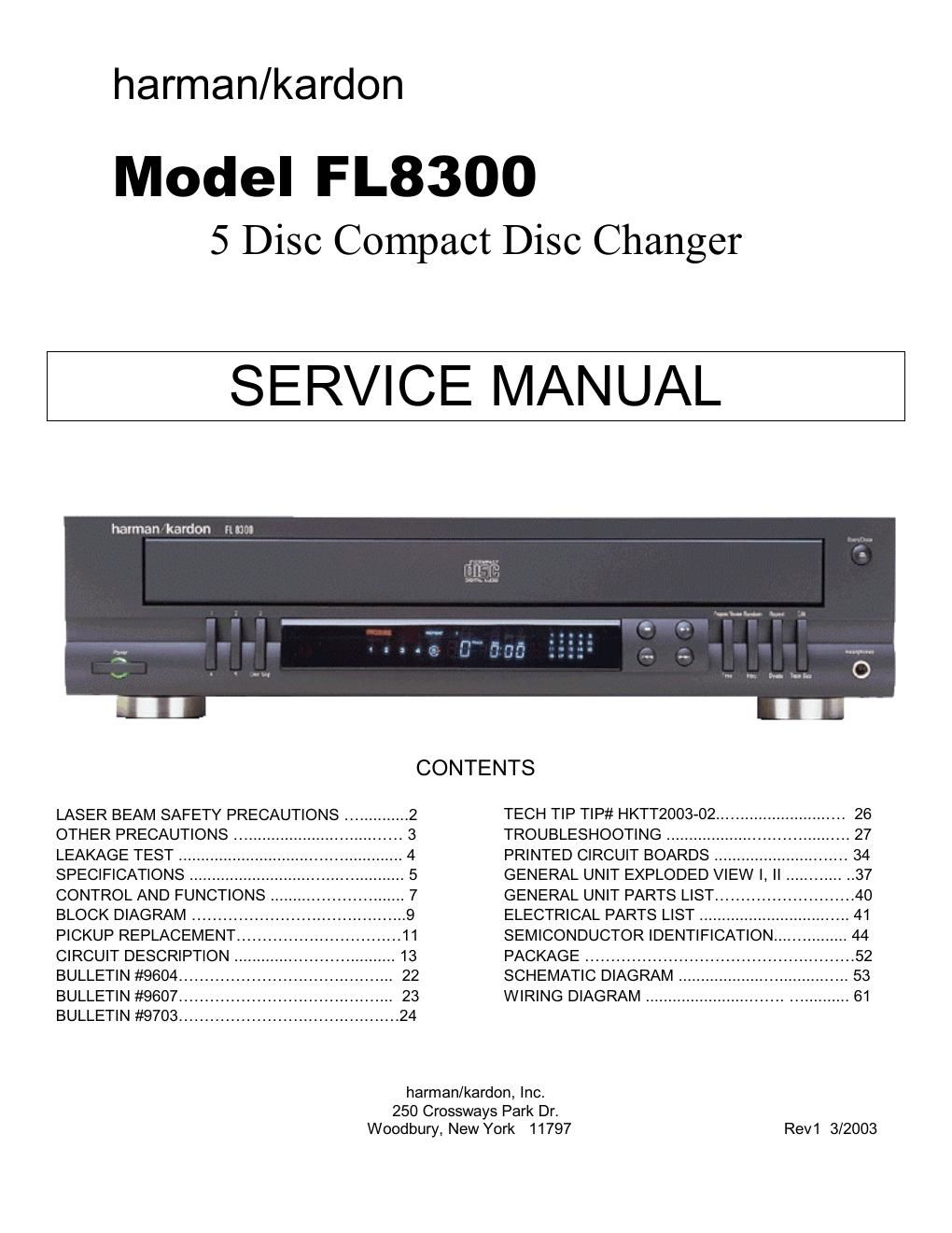 harman kardon fl 8300 service manual