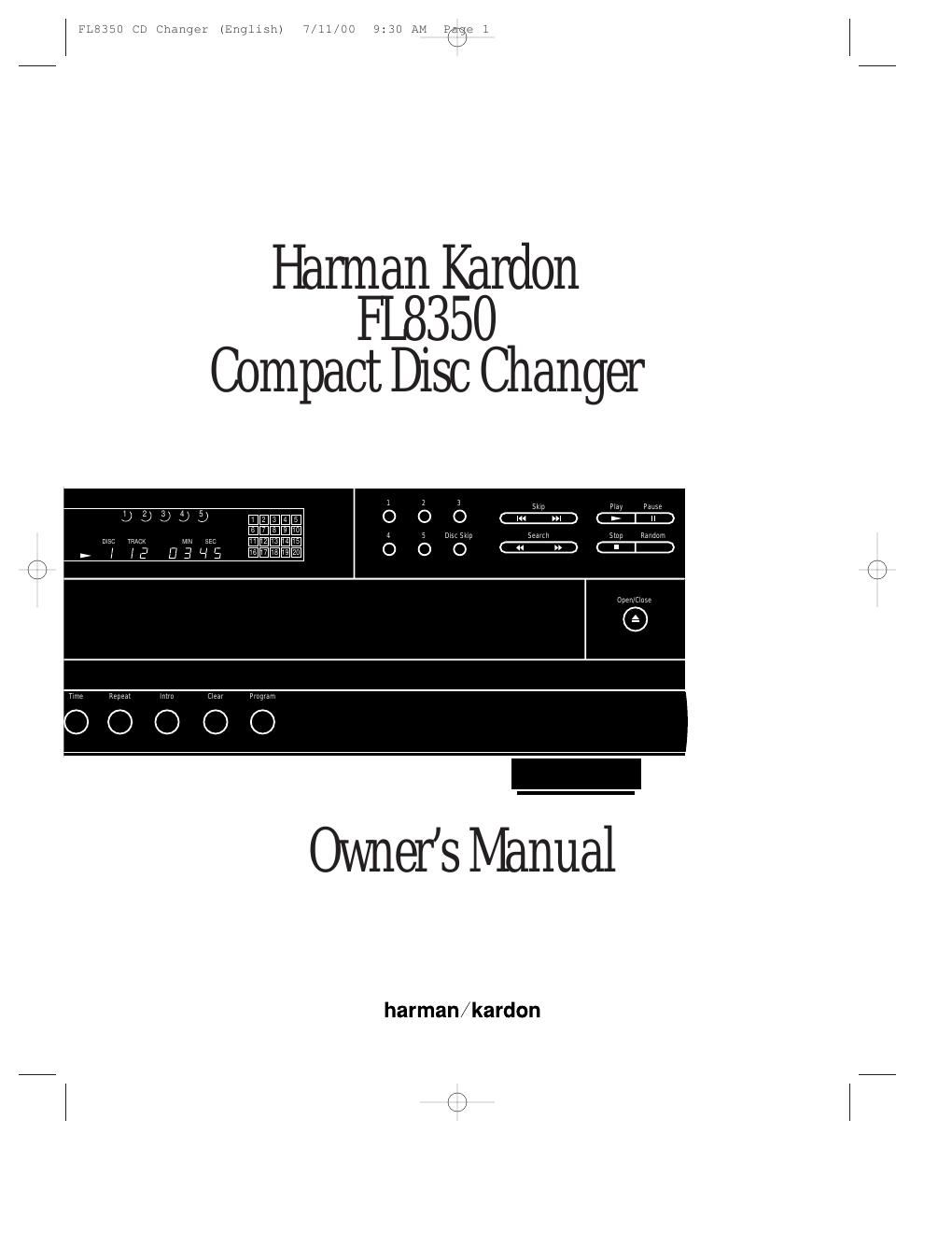 harman kardon fl 8350 owners manual