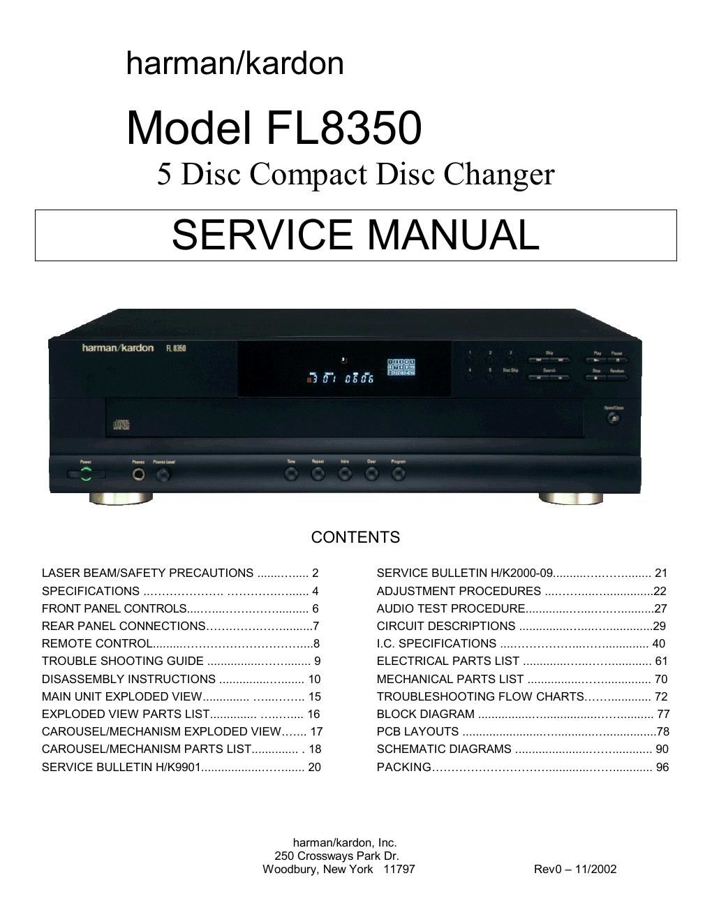 harman kardon fl 8350 service manual