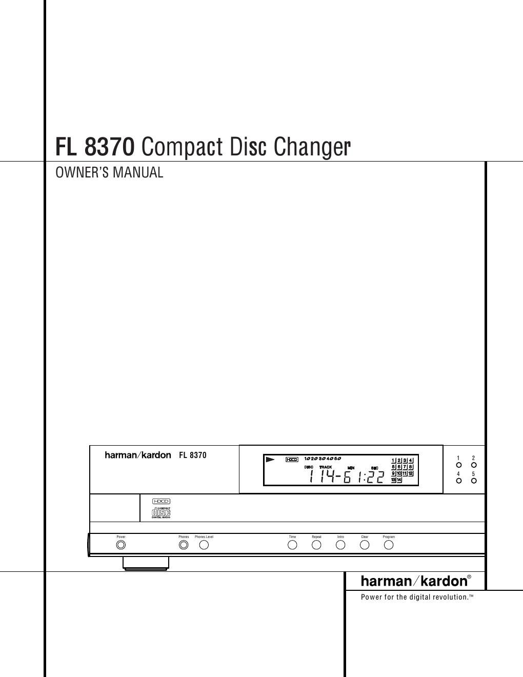 harman kardon fl 8370 owners manual