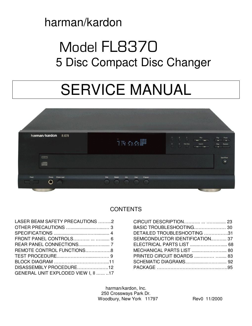 harman kardon fl 8370 service manual
