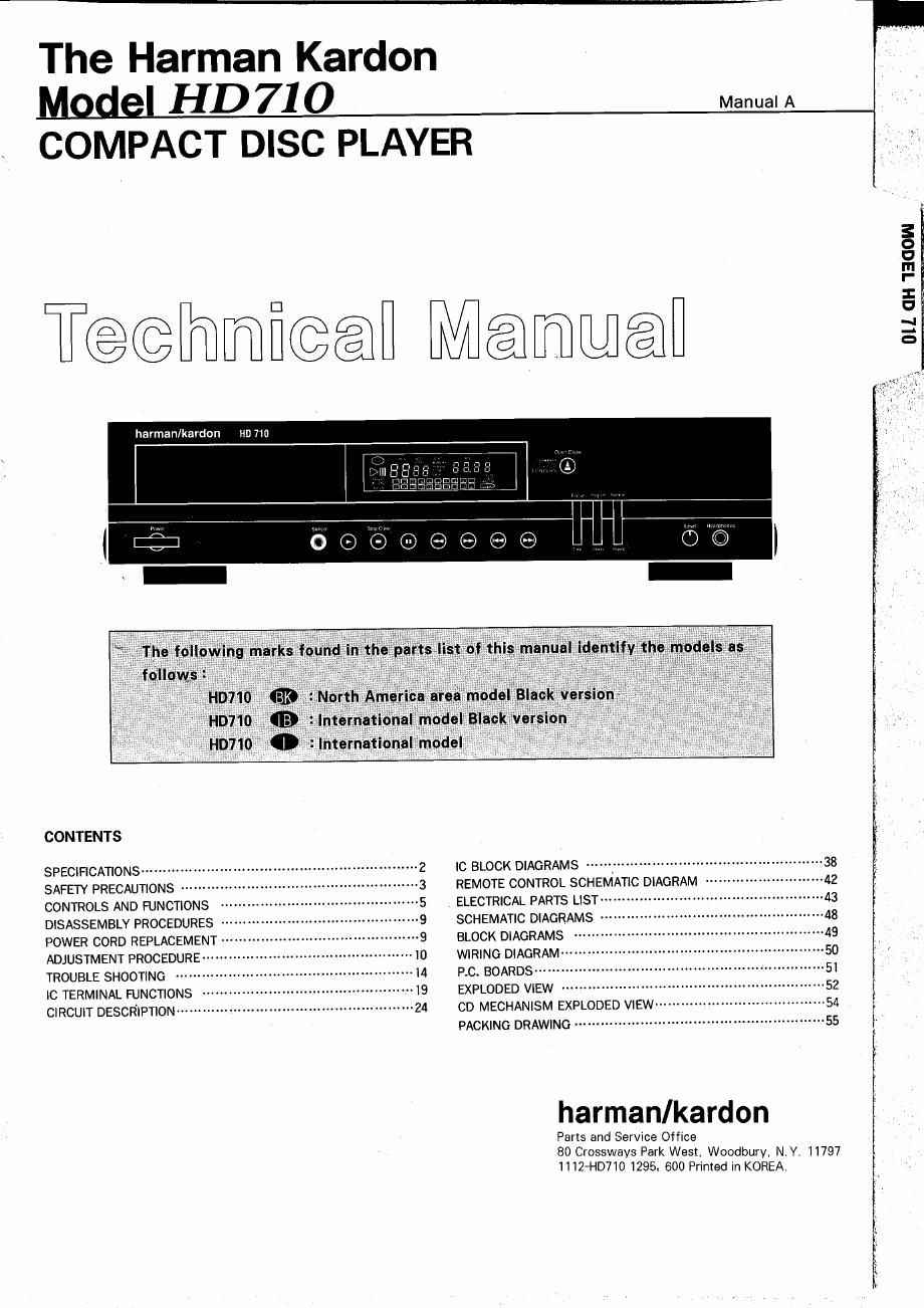 harman kardon hd 710 service manual