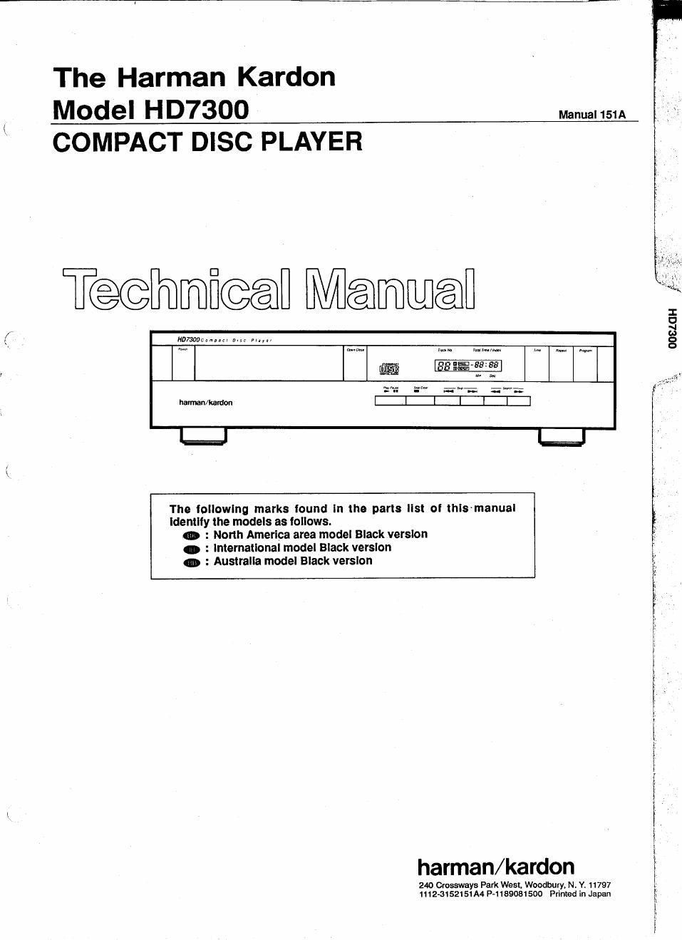 harman kardon hd 7300 service manual