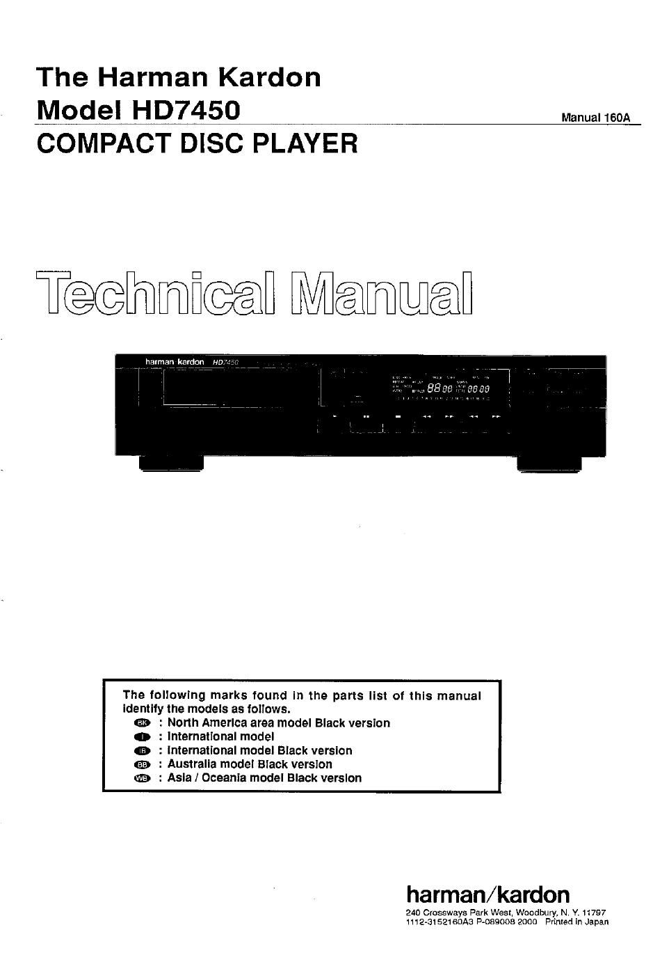 harman kardon hd 7450 service manual