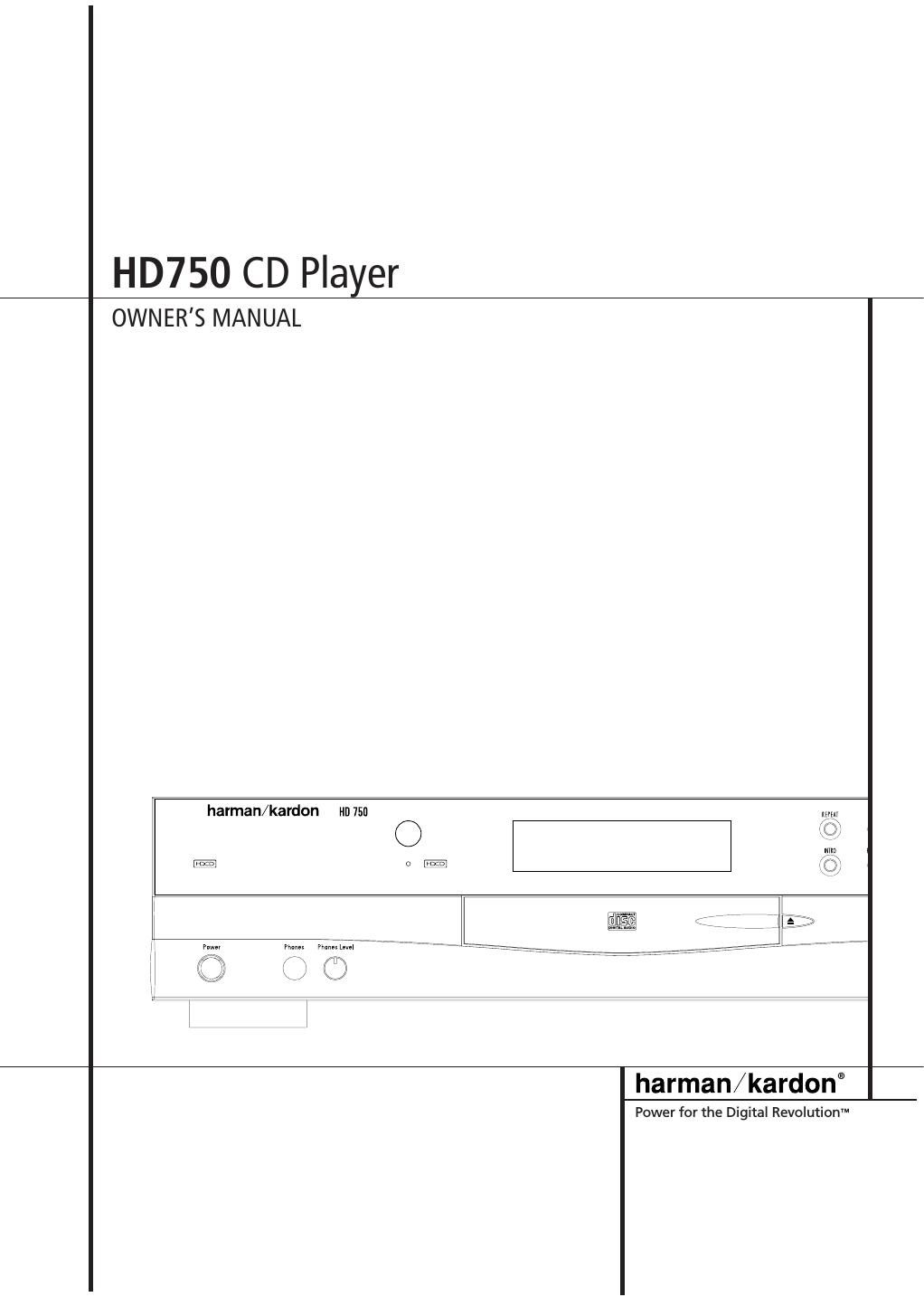 harman kardon hd 750 owners manual