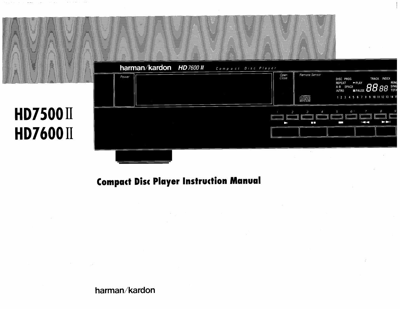 harman kardon hd 7500 mk2 owners manual