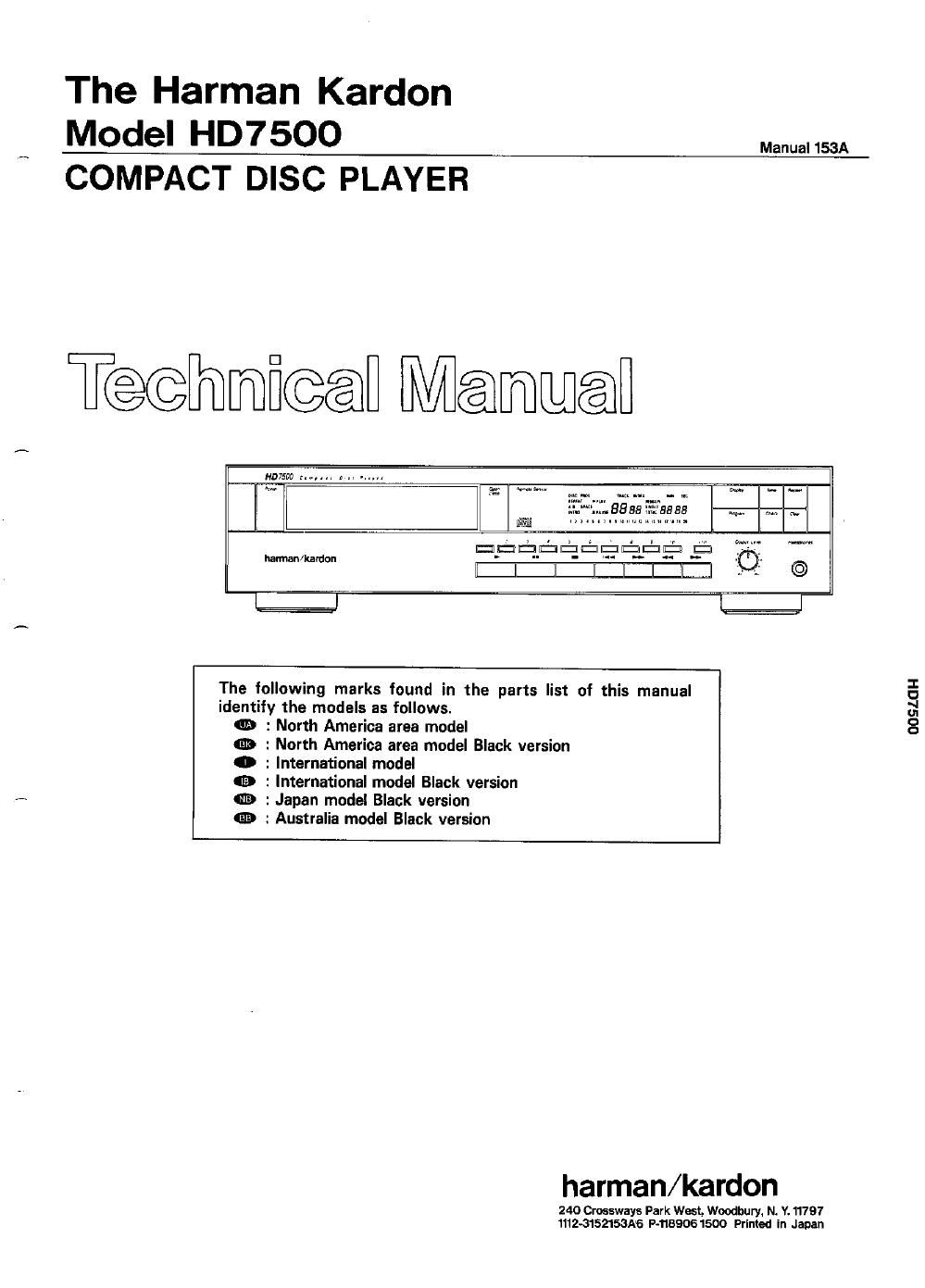 harman kardon hd 7500 service manual