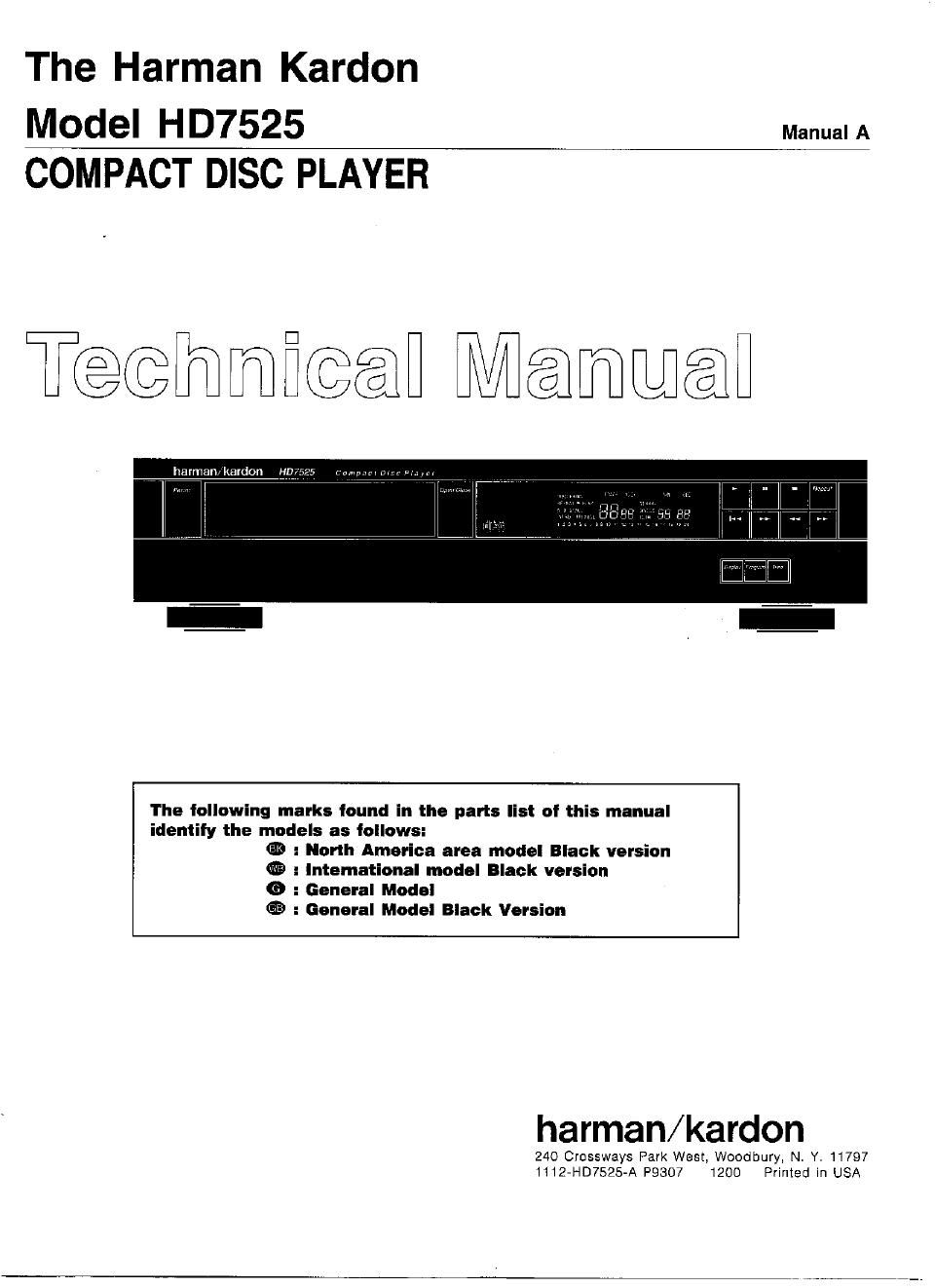 harman kardon hd 7525 service manual