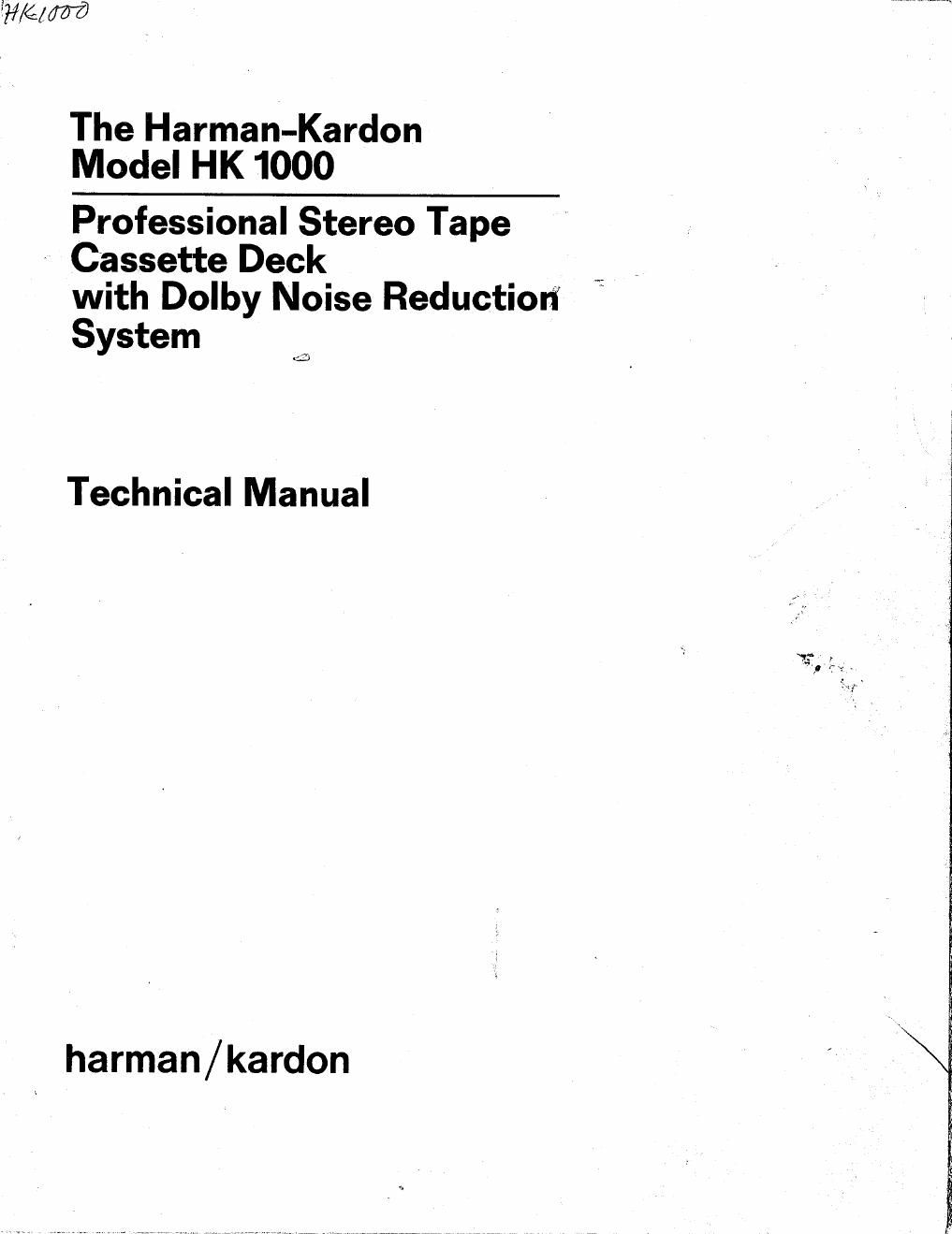 harman kardon hk 1000 service manual