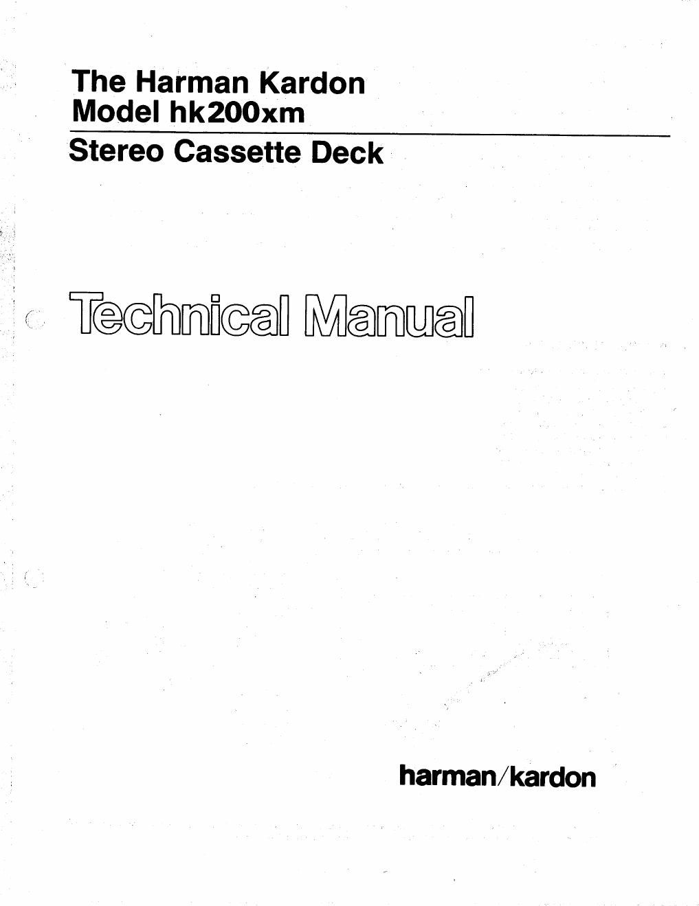 harman kardon hk 200 xm service manual