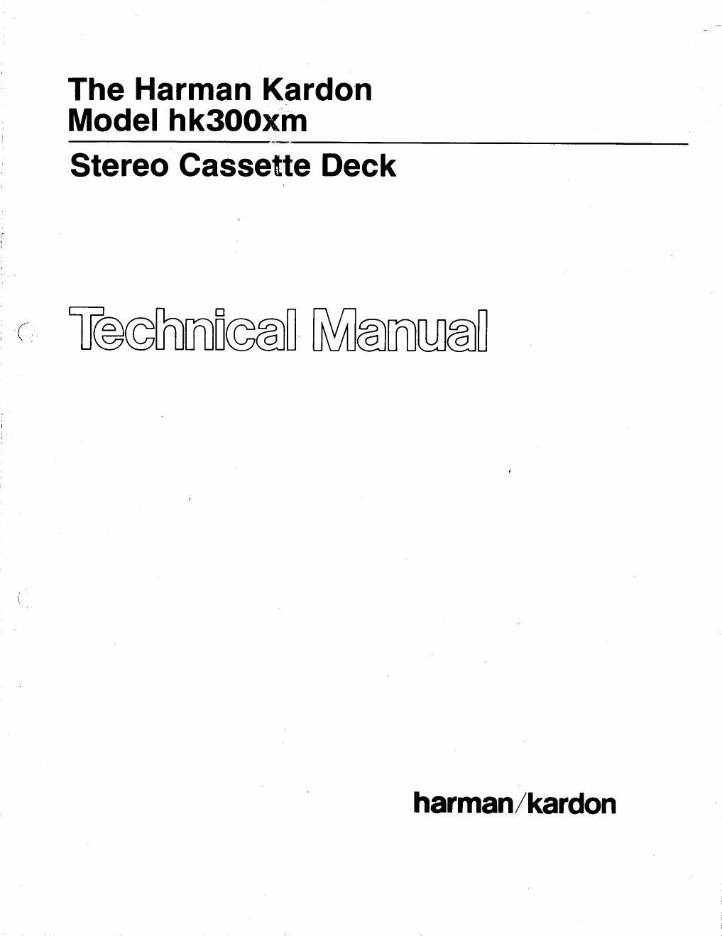 harman kardon hk 300 xm service manual