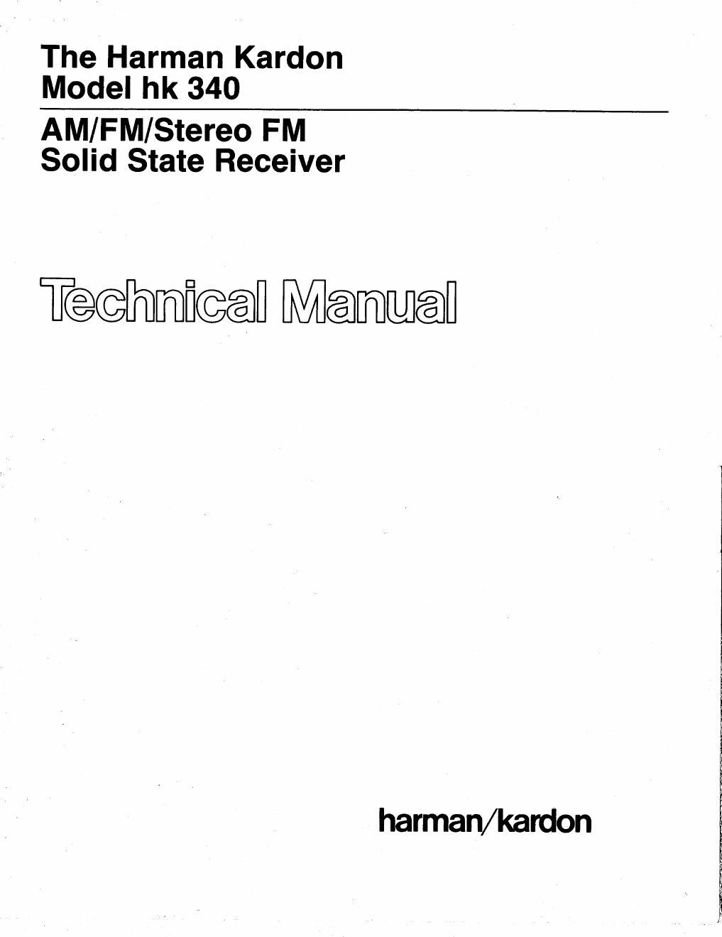 harman kardon hk 340 service manual