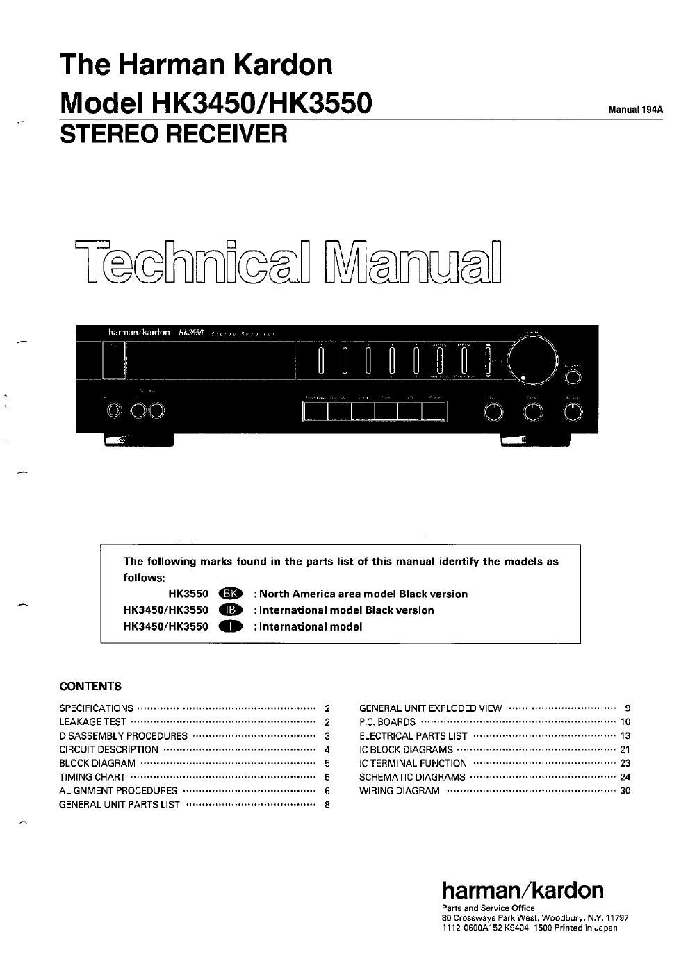 harman kardon hk 3450 service manual