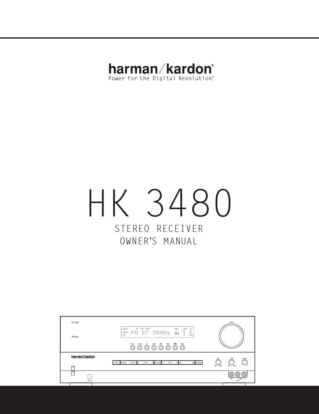 harman kardon hk 3480 owners manual