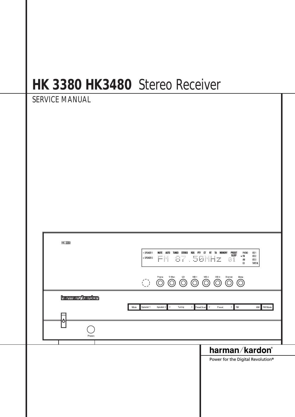 harman kardon hk 3480 service manual