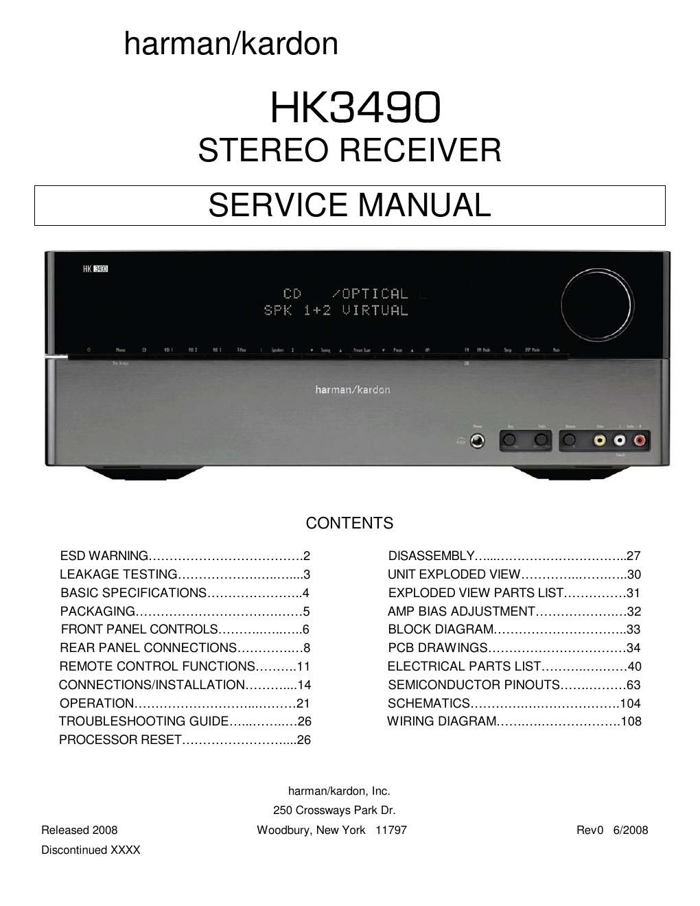 harman kardon hk 3490 service manual