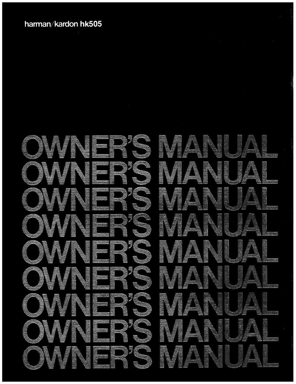 harman kardon hk 505 owners manual