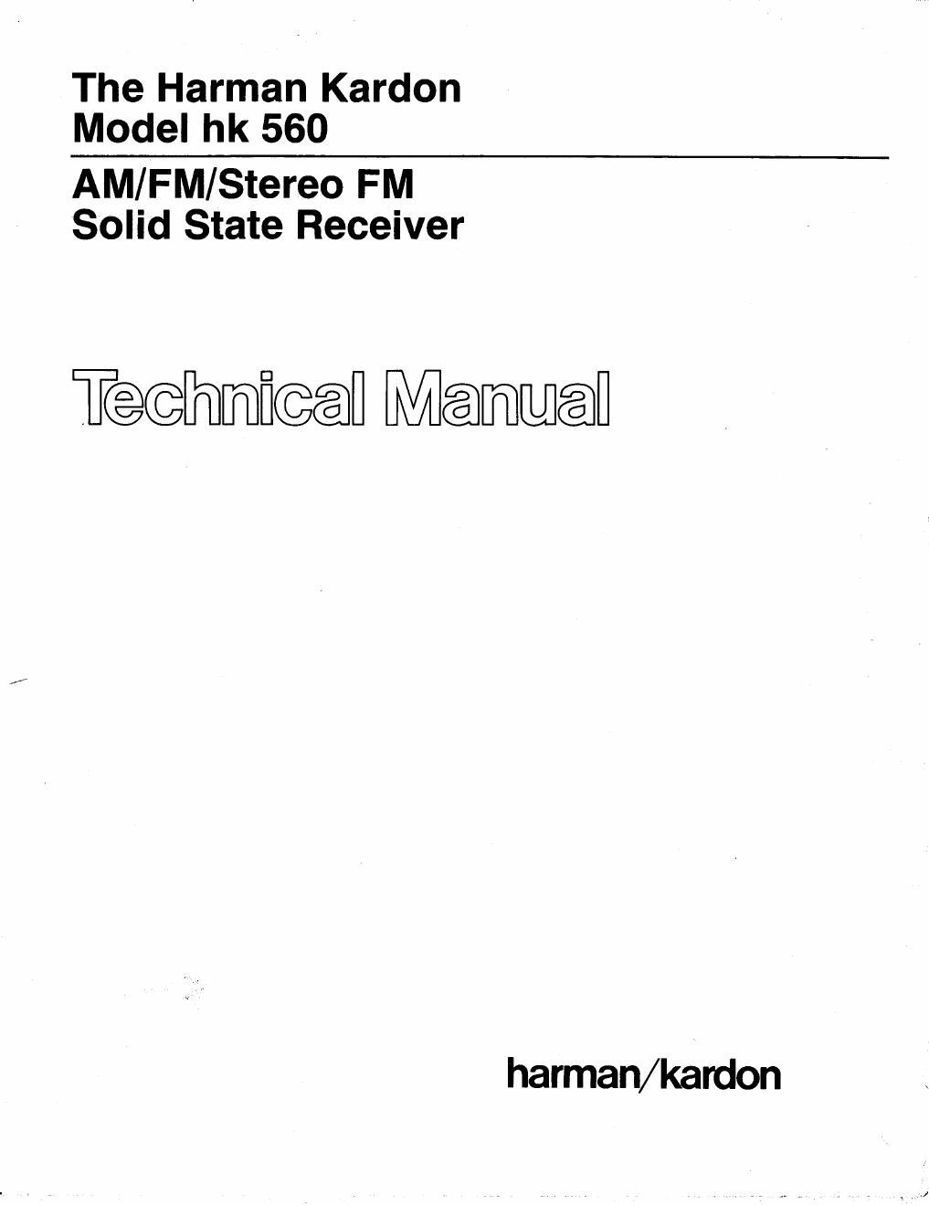 harman kardon hk 560 service manual