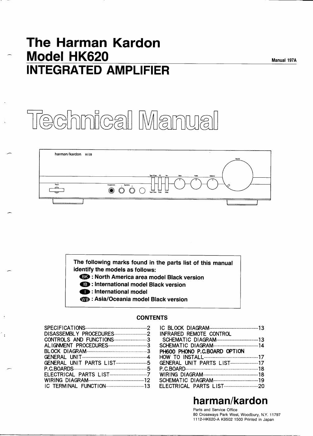 harman kardon hk 620 amp