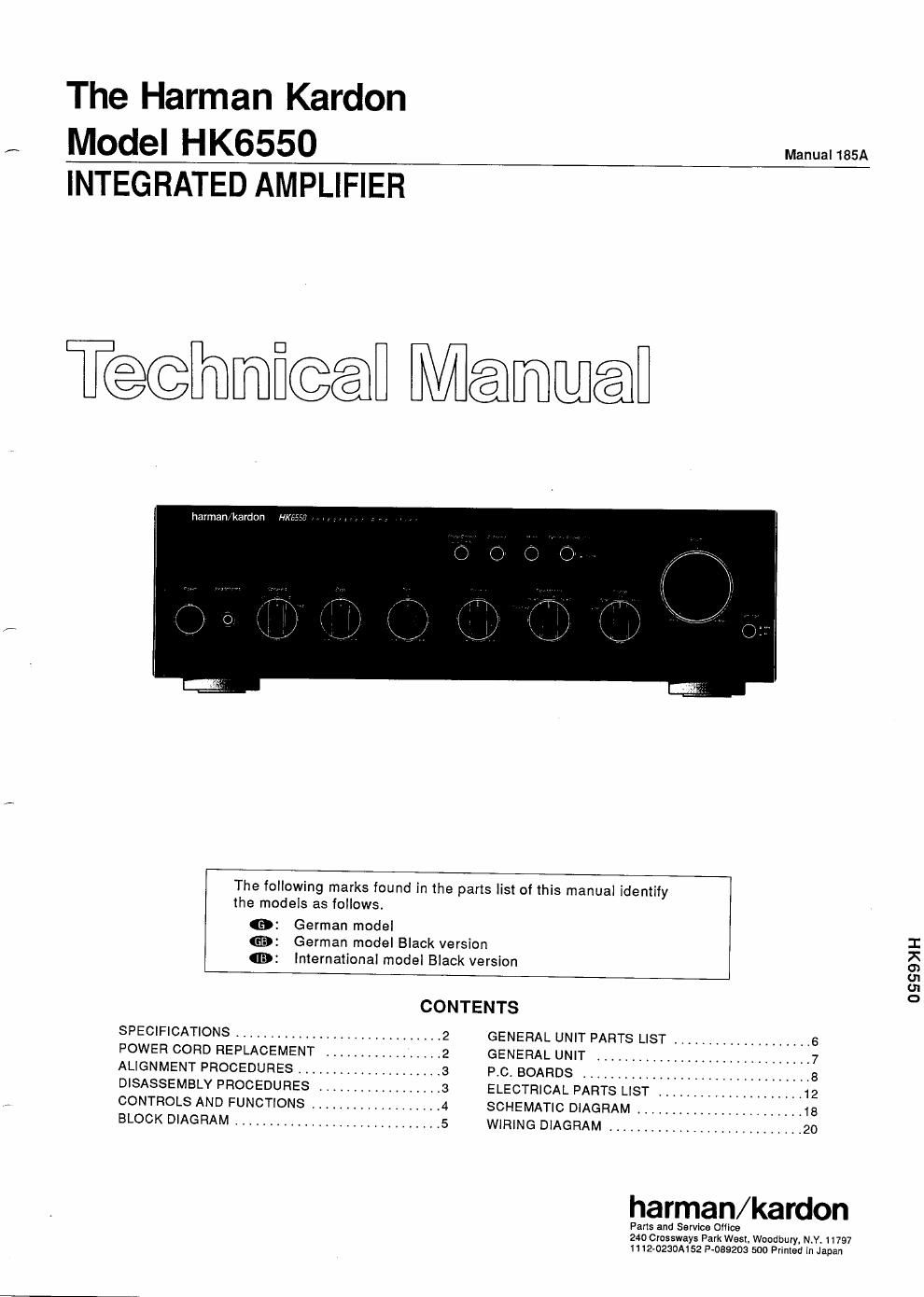 harman kardon hk 6650 service manual