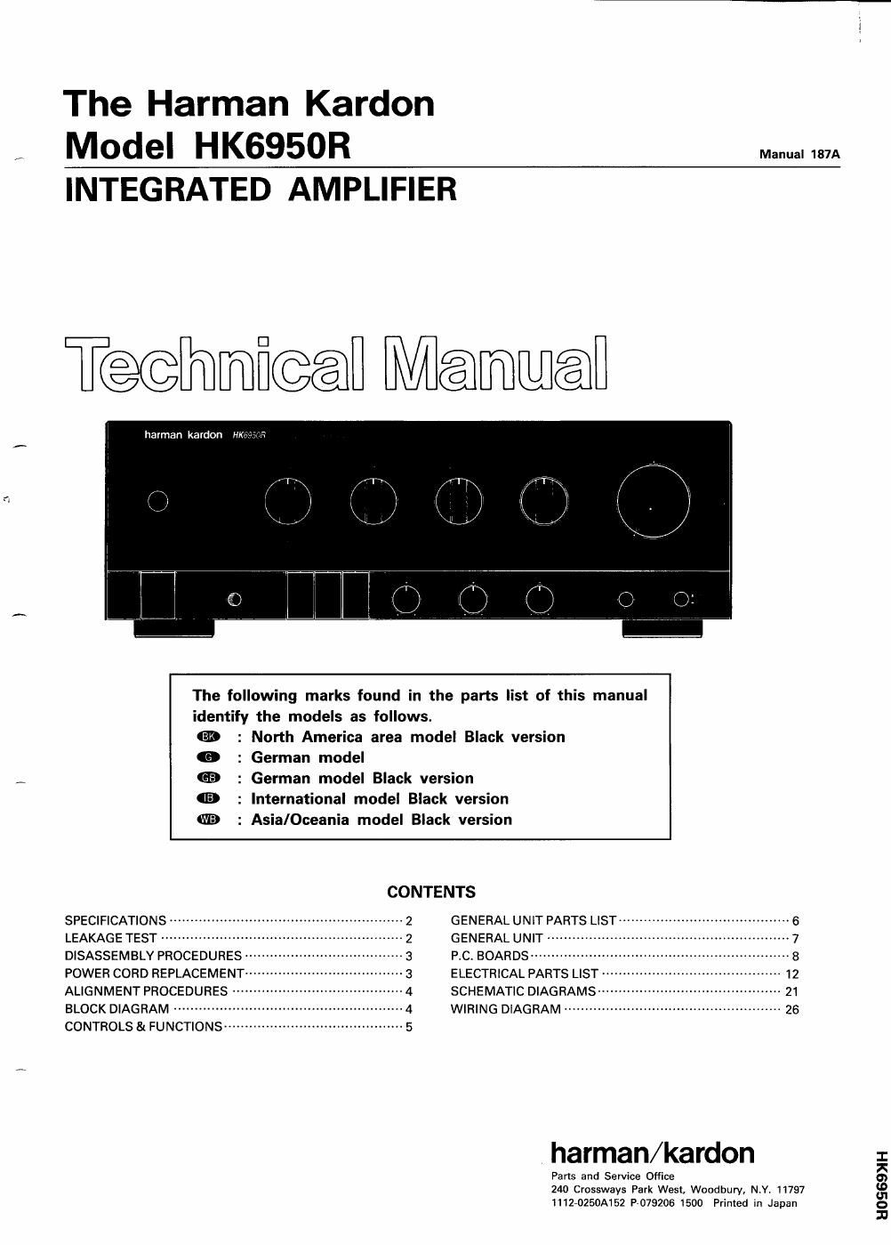 harman kardon hk 6950 service manual