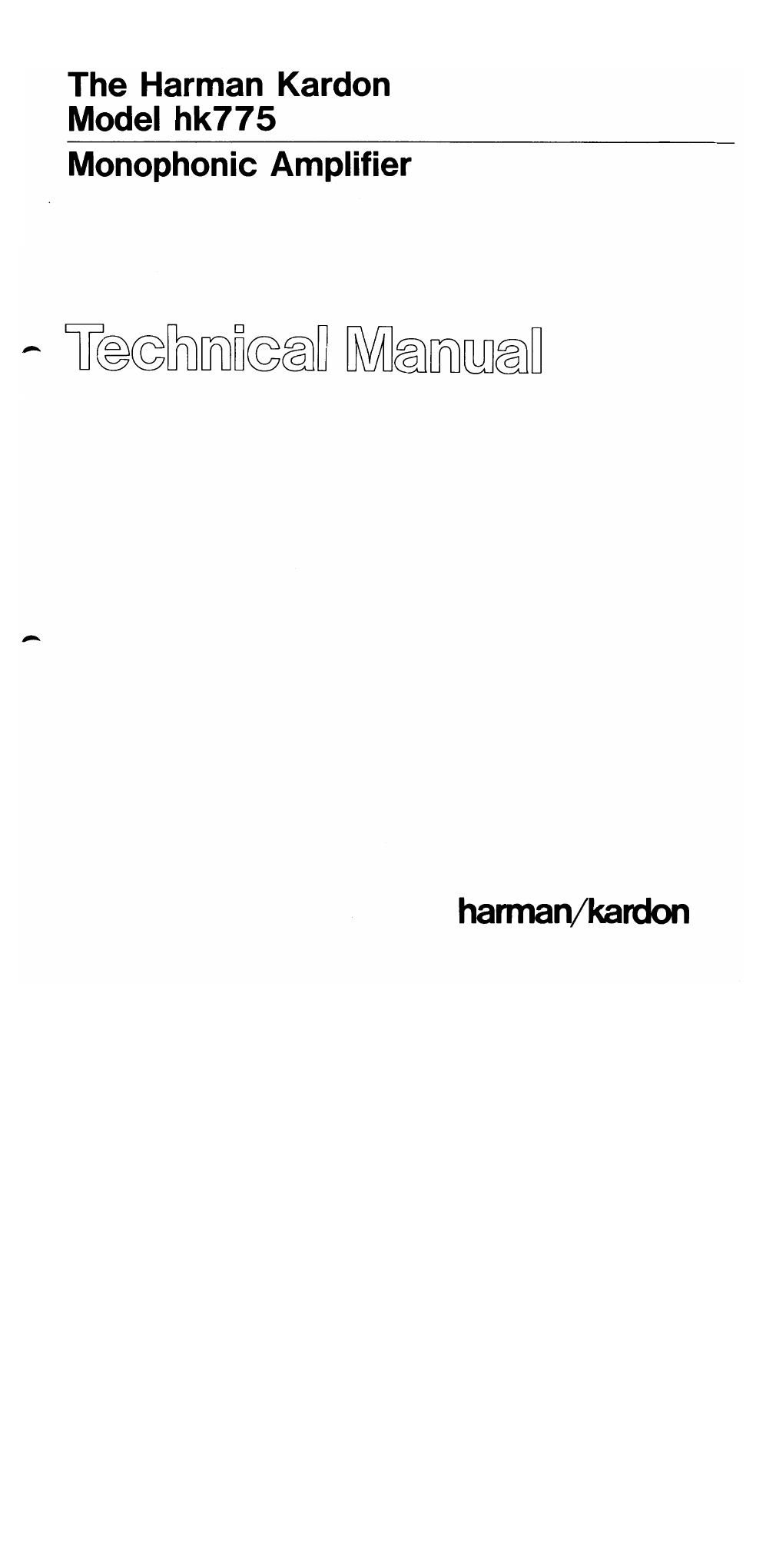 harman kardon hk 775 service manual