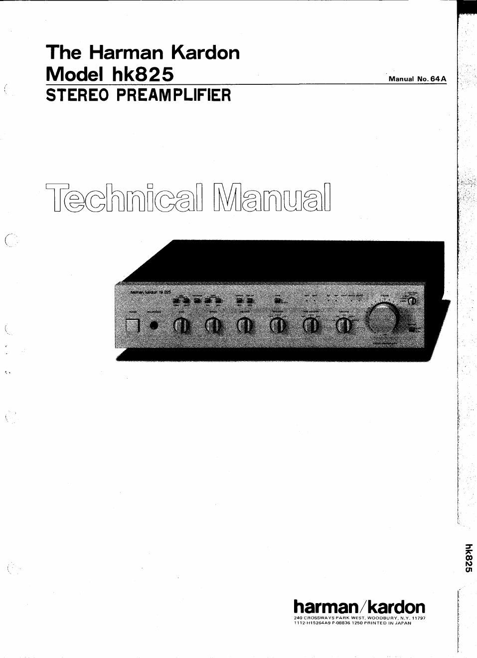 harman kardon hk 825 service manual