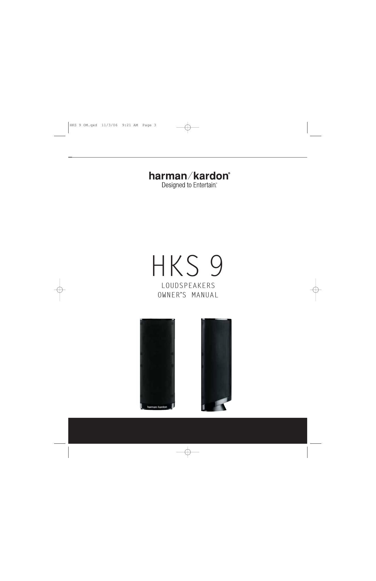 harman kardon hks 9 owners manual