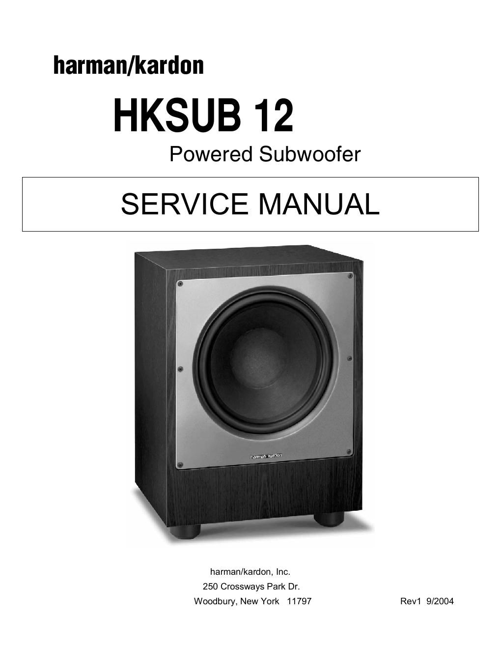 harman kardon hksub 12 service manual