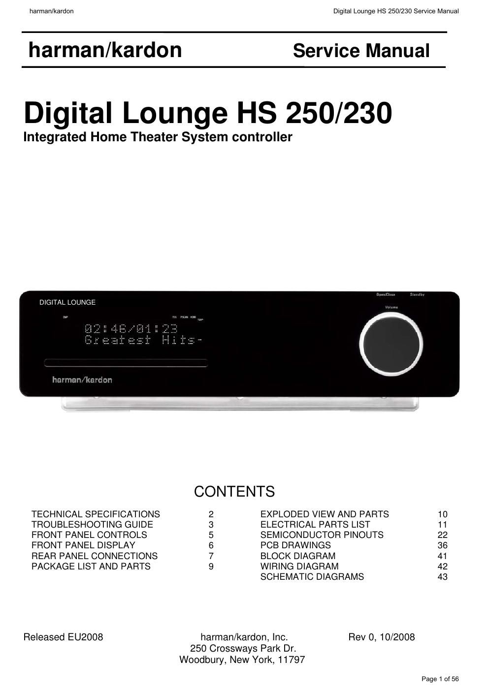 harman kardon hs 250 230